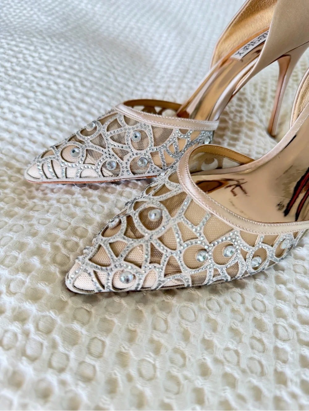 Badgley Mischka Marissa Crystal D’Orsay Pumps Heels 8.5